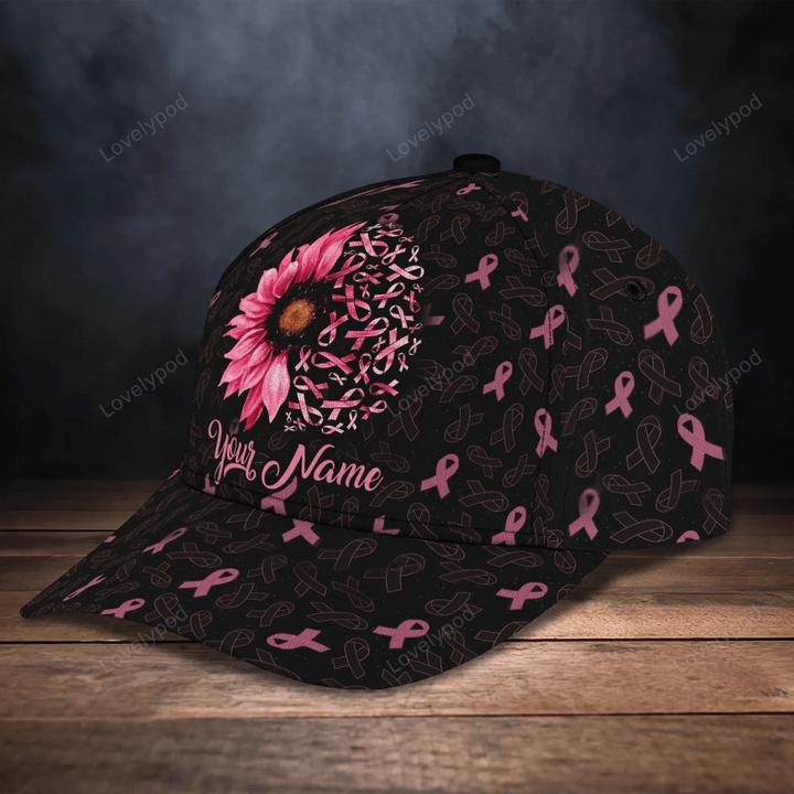 Custom 3D All Over Print Breast Cancer Awareness Classic Cap Hat, Gifts For A Breast Cancer Survivor