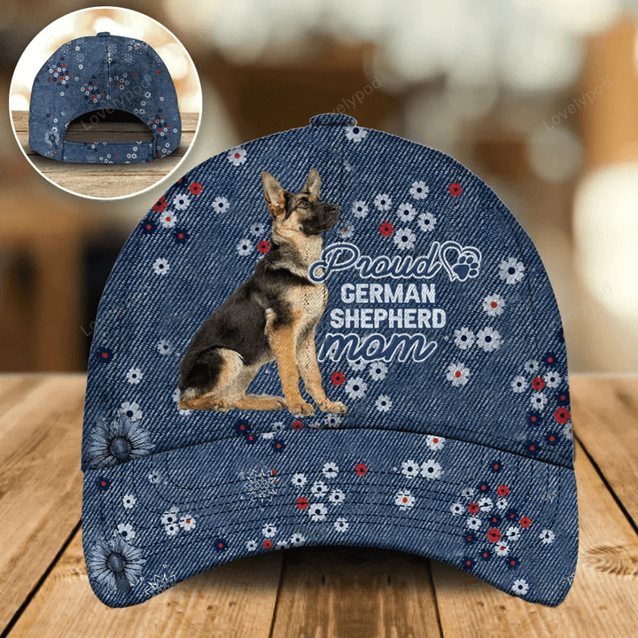 German Shepherd Proud Mom Classic Cap Hat, Summer Cap Hat For Dog Mom