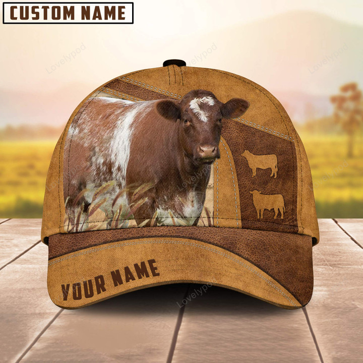 Custom Name Shorthorn Cattle Cap , Cattle Hat, Farm Baseball Hat, Cap Hat For Farmer Farm Lover