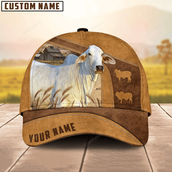 Custom Name Brahman Cattle Cap, Baseball Hat For Farmer, Gift for farm