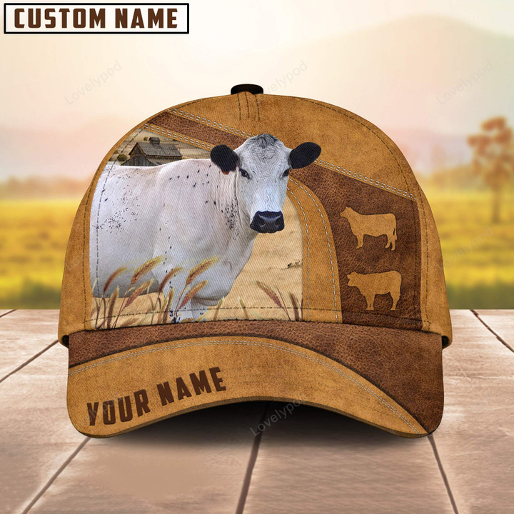Custom Name British White Park Cattle Cap, Cattle Hat, Farm Baseball Hat, Cap Hat For Farmer Farm Lover
