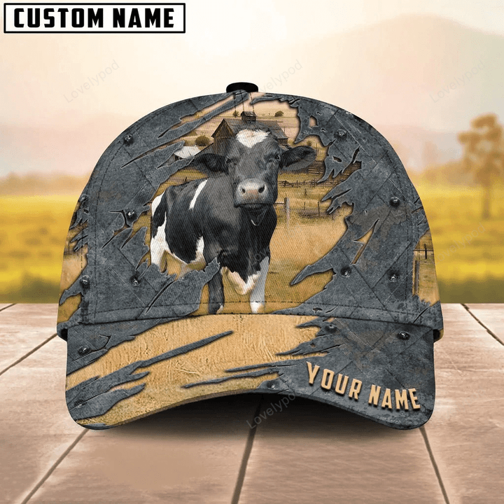 Customized Holstein 3D All Over Print Cap Hat For Adult, Cow Cap, Cow Hat Custom