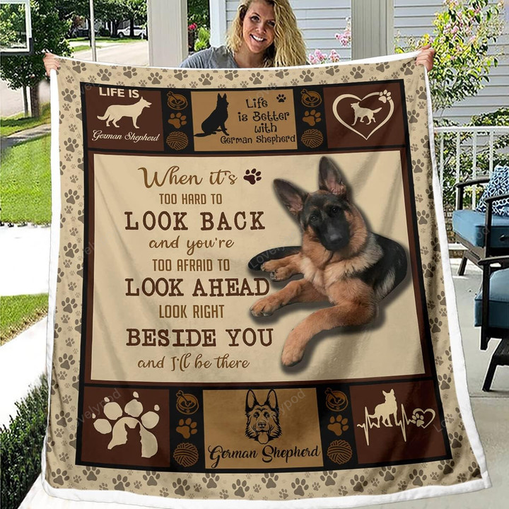 German Shepard Throw Blanket, Paw Blanket for Dogs Super Soft Cozy Pet Dog Blanket