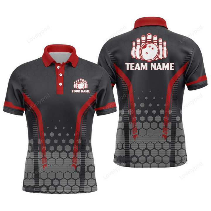 Personalized Bowling Polo Shirts Men, Custom Bowling Jersey Team Bowlers