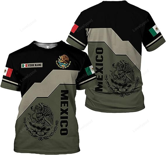 Personalized Name Mexican Shirts for Men, Mexico Shirt Eagle Flag Tshirt, Mexican Eagle Unisex Shirt, Mexico Soccer Shirt Men