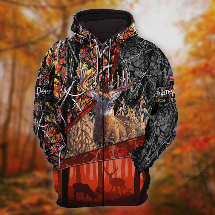 Personalized Name The Premium Hunting 3D Zip Hoodie, gift for hunting lover
