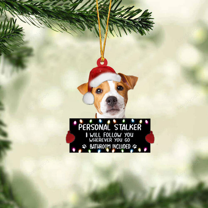 Jack Russell Terrier Personal Stalker Christmas Ornament, Dog Christmas shape acrylic ornament, gift for Dog lover