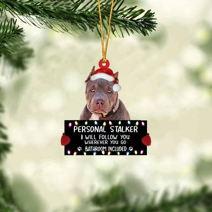 American Bully Personal Stalker Christmas Ornament, Dog Christmas shape acrylic ornament, gift for Dog lover