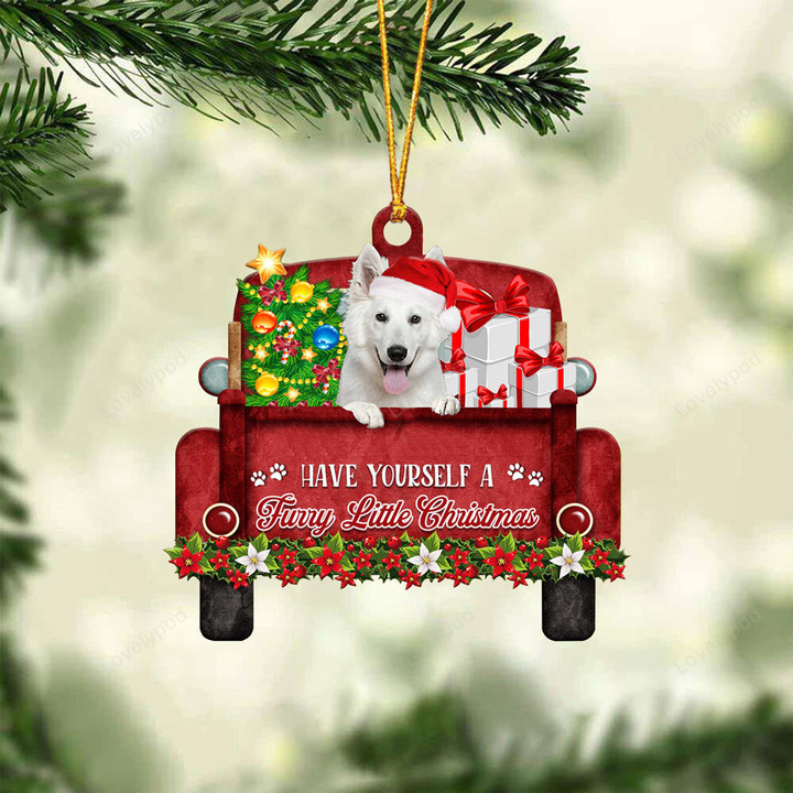 White German Shepherd Have Yourself A Furry Little Christmas Ornament, Gift for Dog lover