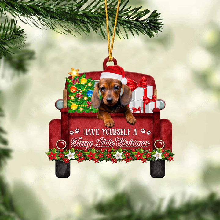 Dachshund Have Yourself A Furry Little Christmas Ornament, Christmas tree decor