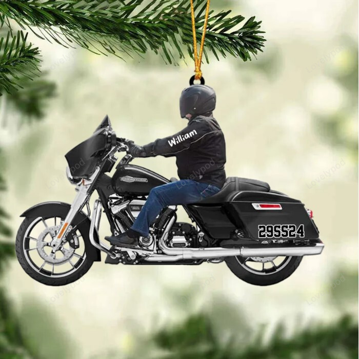 Personalized Biker Street Glide Motorcycle Ornament, Gift for biker