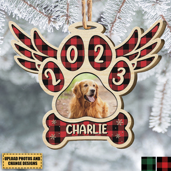 Personalized photo Dog Christmas Shaped acrylic Ornament, Christmas gift for Dog lover