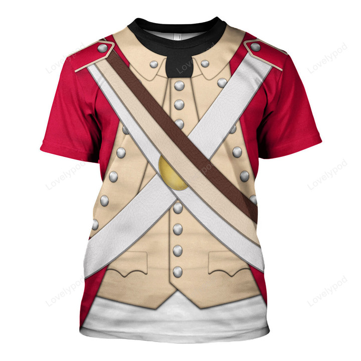 British Marine-Centre Company (1776-1783) Uniform All Over Print Hoodie Sweatshirt, Costume 3D shirt for Men women