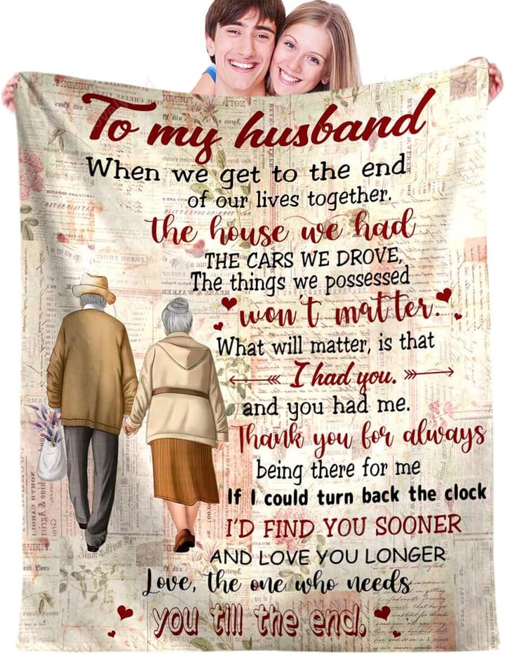 To My Husband Blanket Gifts, Romantic Anniversary Valentines Birthday Christmas Thanksgiving Gift for Husband