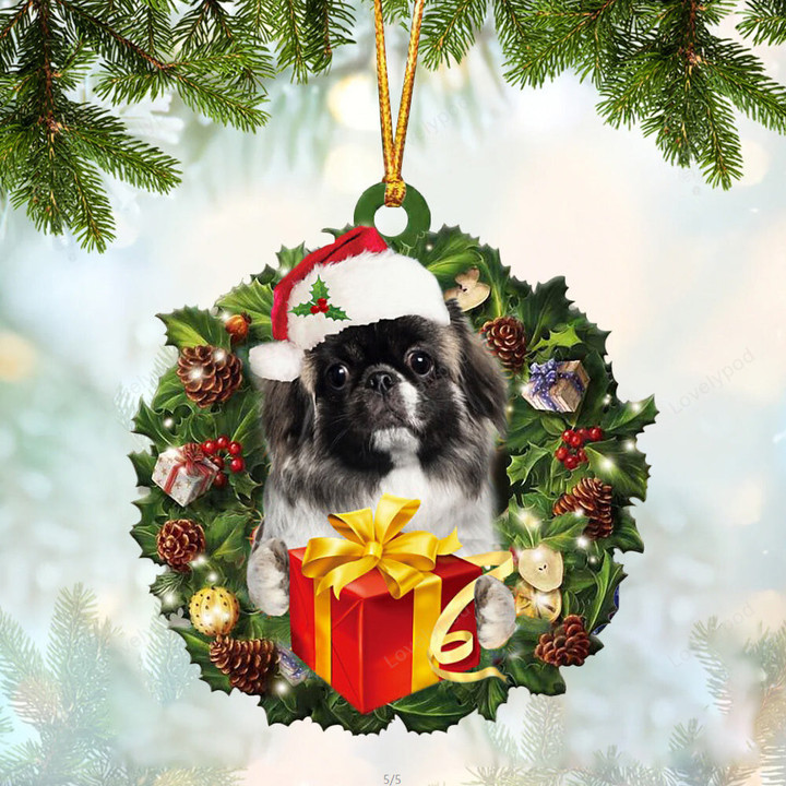 Pekingese Christmas Gift Hanging Ornament, Dog Christmas ornament