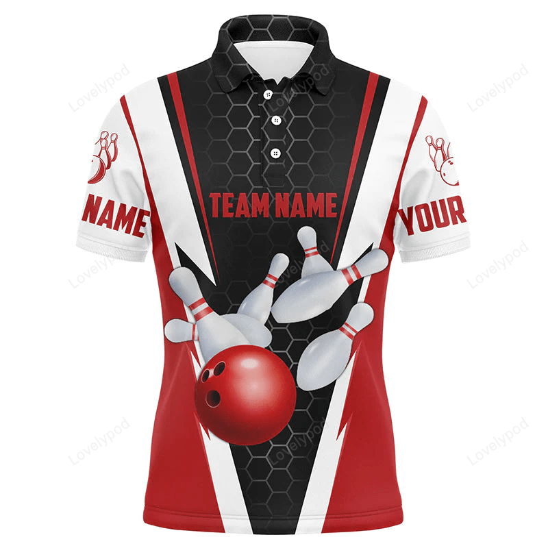 Bowling Shirts For Men Custom Name And Team Name Strike Bowling Ball A ...