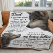 To my Dad Wolf blanket, Blanket Gift Ideas For Dad, Father's Day, Christmas Gifts For Dad