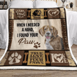 Beagle Dog Blanket - I Found Your Paw Love Pets Fleece Blanket Sherpa Blanket