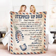 Stepped Up Dad Blanket, Best Gift for Step Dad, Happy Father's Day Blanket