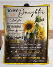 To My Daughter Love From Mom Sunflower Sunshine