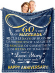 60th Anniversary Blanket Gifts, 60th Anniversary Decorations, 60th Anniversary Wedding Gift, 60th Anniversary for Parents