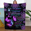 To Daughter's Butterfly Blanket from Mom,Fleece Purple Sublimation Throw for Daughter&Girl's Gifts Birthday