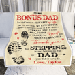 Personalized Fleece Blanket To My Bonus Dad Thank You For Stepping In And Becoming The Dad Customized Blanket Gifts For Father's Day