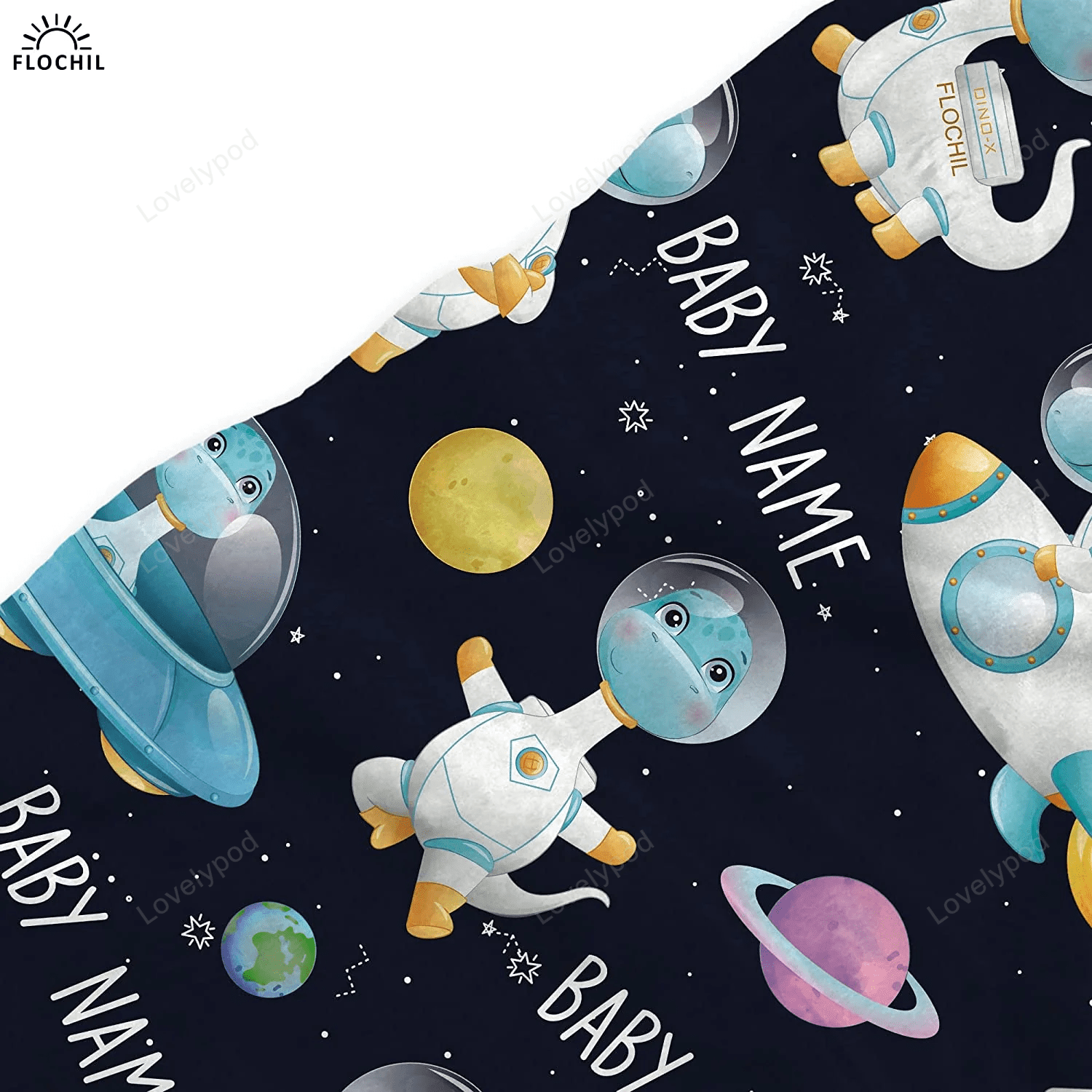 Personalized Baby Blankets, Newborn Space Flush Fleece blanket - Baby Blanket with Name for Boys, Best Gift for Baby