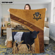 Galloway Farmhouse Custom Name Fleece Blanket, Sherpa blanket, cow blanket 50x60 in, Gift for Farmer