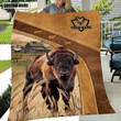 Bison Brownie Farmhouse Custom Name Fleece Blanket, Sherpa blanket, cow blanket 50x60 in, Gift for Farmer