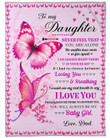 Personalized To My Daughter Blanket From Parents Mandala Colorful Butterflies, Gifts For Christmas