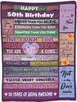 50th Birthday Gifts for Women - Flannel Sofa Throw Blankets Purple 60x50, Gifts for Women