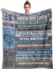 50th Birthday Gifts for Women Blanket, 50th Birthday Decorations Women Men Throw Blanket