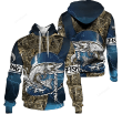 Fisherman Fishing Legend Fishing - 3D Printed Pullover Hoodie, gift for fishing lover