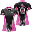 Polo Bowling Shirt for Women, Pink Personalized Bowlers, Custom Team Short Sleeves Jersey