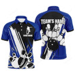 Custom Bowling Polo Shirt, Black & Red Bowling Jersey For Men Custom Bowling Team Shirts