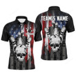 Personalized Skull Bowling Shirt for Men, Custom Team's Name American Flag Cool Bowler Jersey