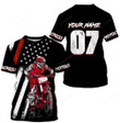 Custom motocross sweatshirt, American UPF30+ red dirt bike racing off-road motorcycle shirt