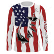 US Fishing Fish Hook American flag UV protection custom sweatshirts, Patriotic fishing apparel