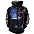 Deer Hunting American flag legend 3D shirt, hunting hoodie all over print, Gift for hunter