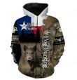 Hog hunting Texas flag camo Custom Name 3D All over print Shirts, Face shield - Personalized hunting gifts