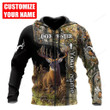 Custom Name Deer Hunting 3D Design All Over Printed hoodie, Hunting life, Gift for hunting lover