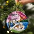 Chihuahua 2 sleeping Angel ceramic ornament, Chihuahua Christmas ornament, gift for dog lover