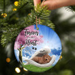 Labradoodle sleeping Angel ceramic ornament, Labradoodle Christmas ornament, gift for dog lover