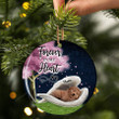Labradoodle sleeping Angel ceramic ornament, Labradoodle Christmas ornament, gift for dog lover