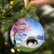 Shih Tzu sleeping Angel ceramic ornament, Shih Tzu Christmas ornament, gift for dog lover