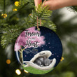 Cat sleeping Angel ceramic ornament, Cat Christmas ornament, Gift for cat lover
