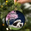 Old English Sheepdog sleeping Angel ceramic ornament, Dog Christmas ornament, Gift for dog lover