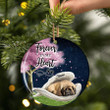 English Mastiff sleeping Angel ceramic ornament, Dog Christmas ornament, Gift for dog lover