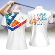 Watercolor Texas Par Then Bar Wine Flamingo Women Golf Polo shirt, Funny Women Golf Shirt, Women's Sleeveless Golf Shirts